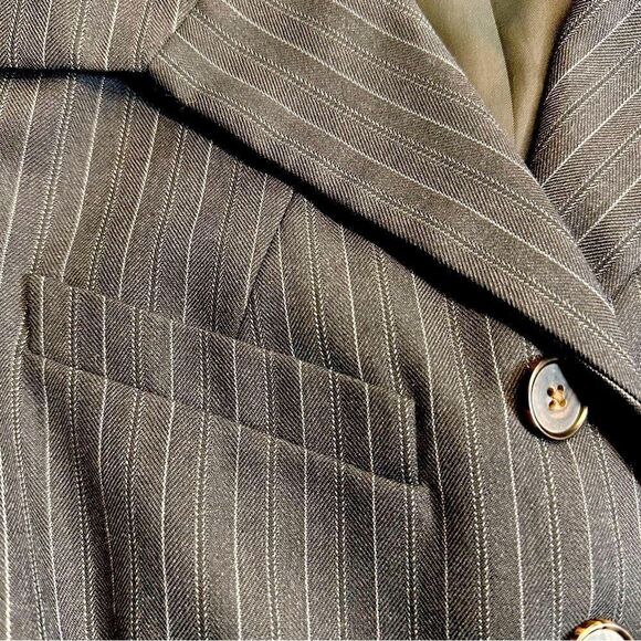 Ralph Lauren Midnight Shadow Stripe Wool Gaberdine Blazer - Picture 10 of 16